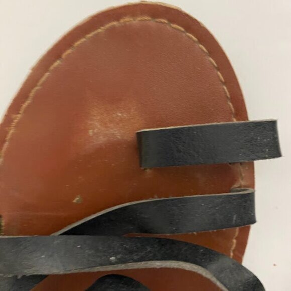 Mossimo Supply Co.  Women’s Brown Black Strappy Flat Sandals Size 7 1/2 - Picture 9 of 10